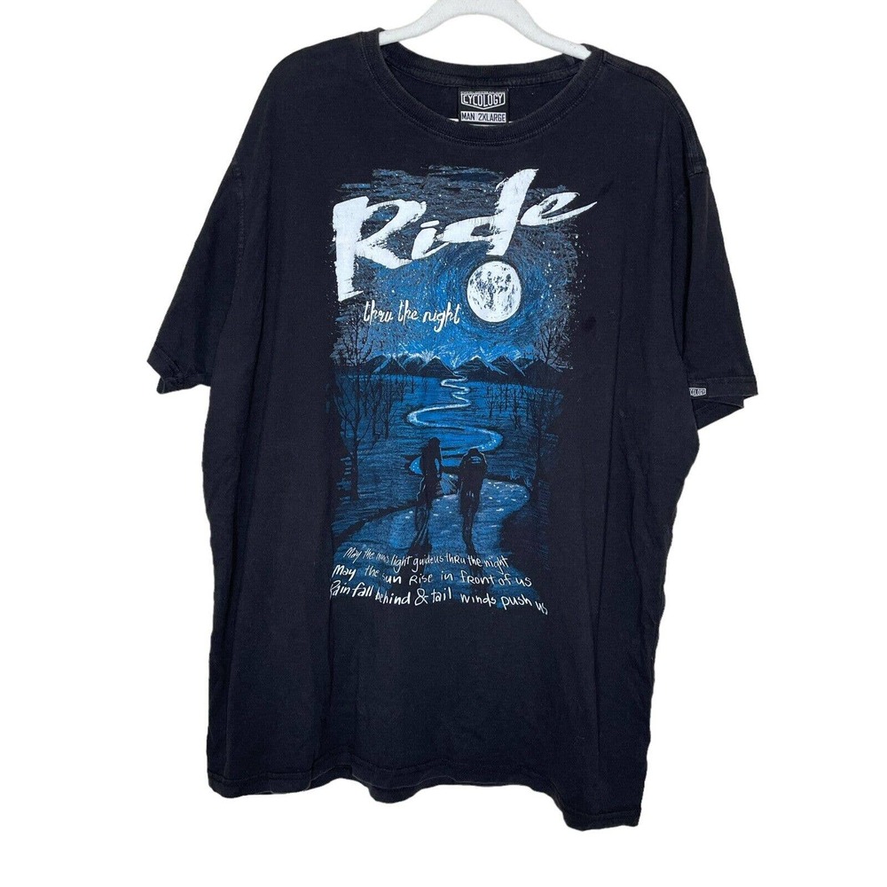Cycology Gear 2XL Mens Black Short Sleeve Round Neck Pullover Graphic T Shirt